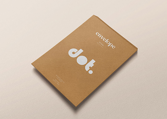 Flat Lay Kraft C5 Envelope mockup Design