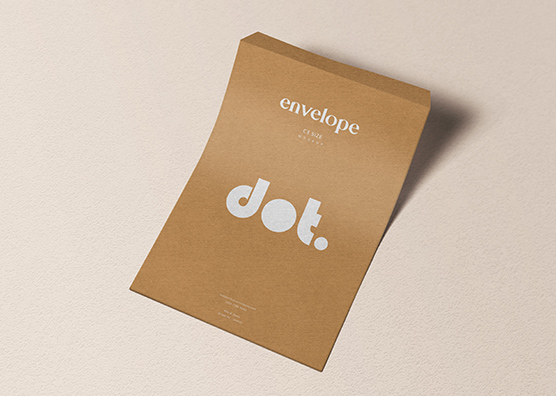 Curved Kraft Envelope C5 mockup Display