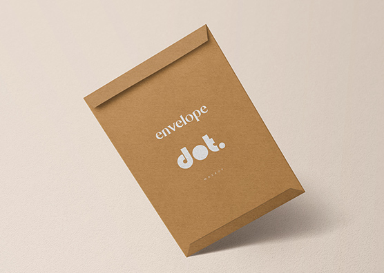 Tilted Kraft C5 Envelope Mockup View
