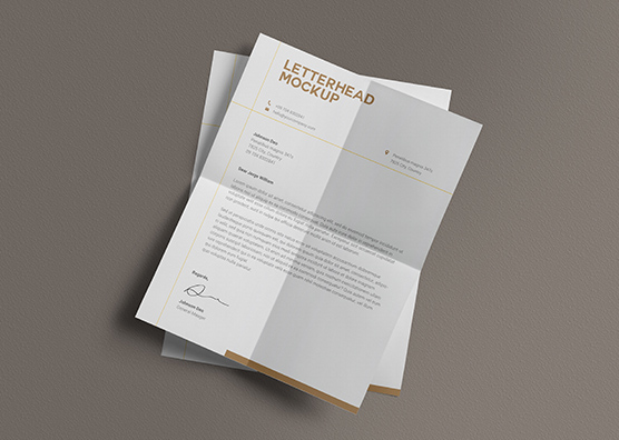 Layered A4 Letterhead Mockup Stack View