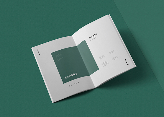 Open A5 Booklet Mockup with Spread View