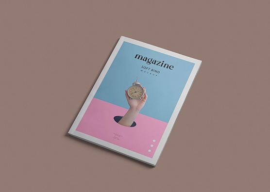 Flat Softcover Magazine Mockup Design