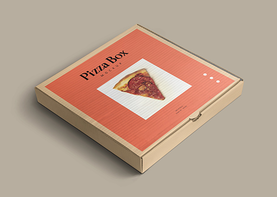 Flat Pizza Box Mockup for Branding