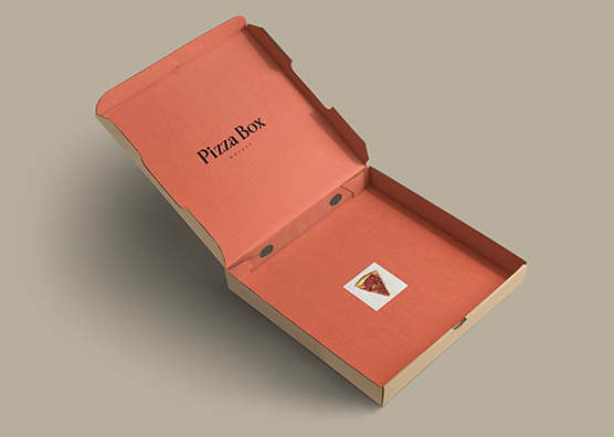 Open Pizza Box mockup Template