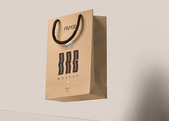 Suspended Paper Bag Mockup Design