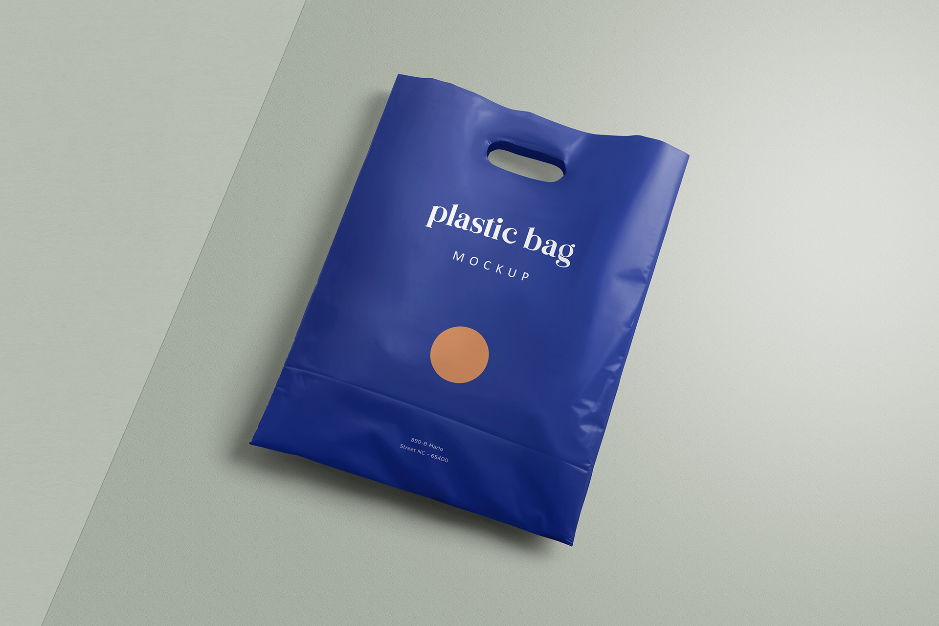 Flat Plastic Bag Mockup on Angled Surface