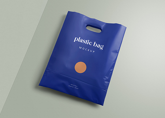 Flat Plastic Bag Mockup on Angled Surface