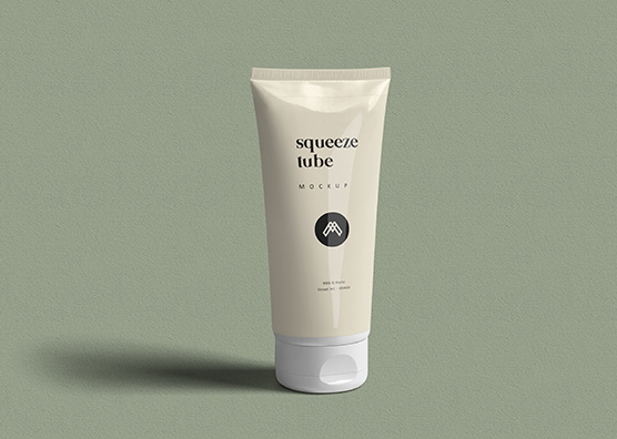 Minimal Skincare Tube Mockup Front View