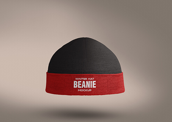 Front View Winter Beanie Hat Mockup