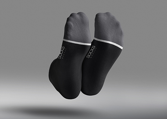 Pair of Low Cut Socks Mockup Display
