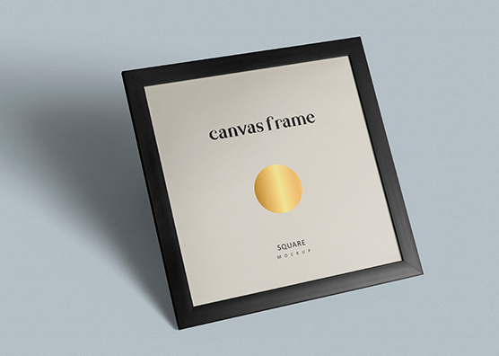 Tilted Square Canvas Frame Mockup