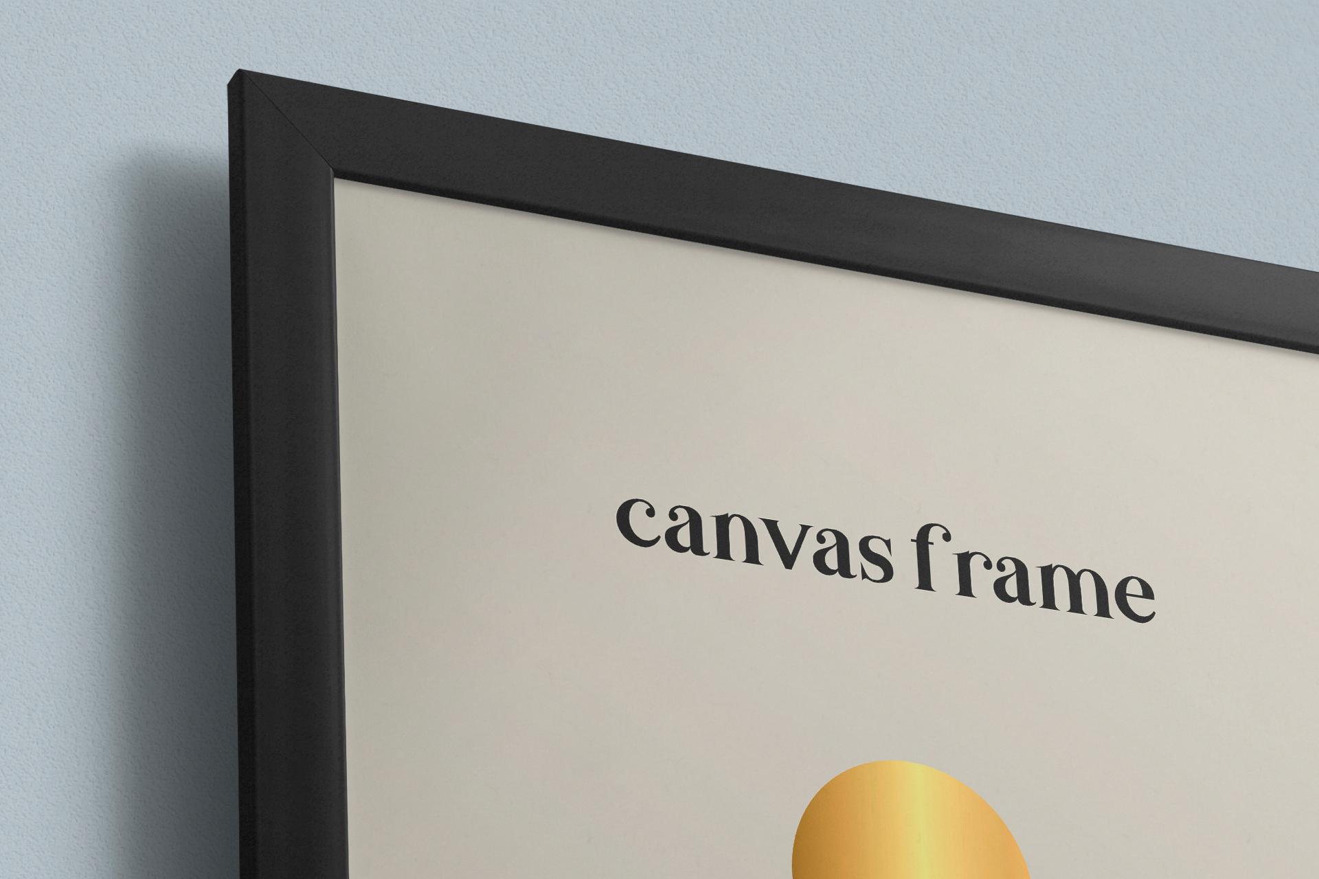 Wall-Mounted Canvas Frame Mockup Side View