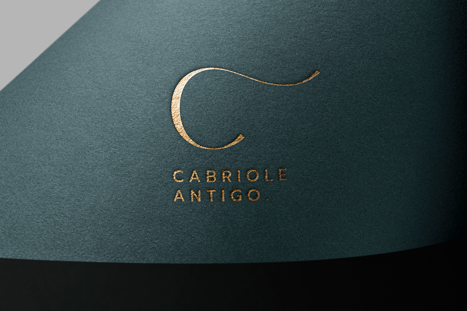 Gold Foil Logo Mockup on Green Textured Paper