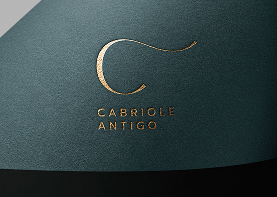 Gold Foil Logo Mockup on Green Textured Paper