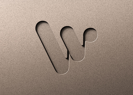 Cut-Out Logo Mockup on Textured Background