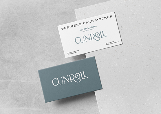 Elegant Flat Lay Business Card Mockup PSD