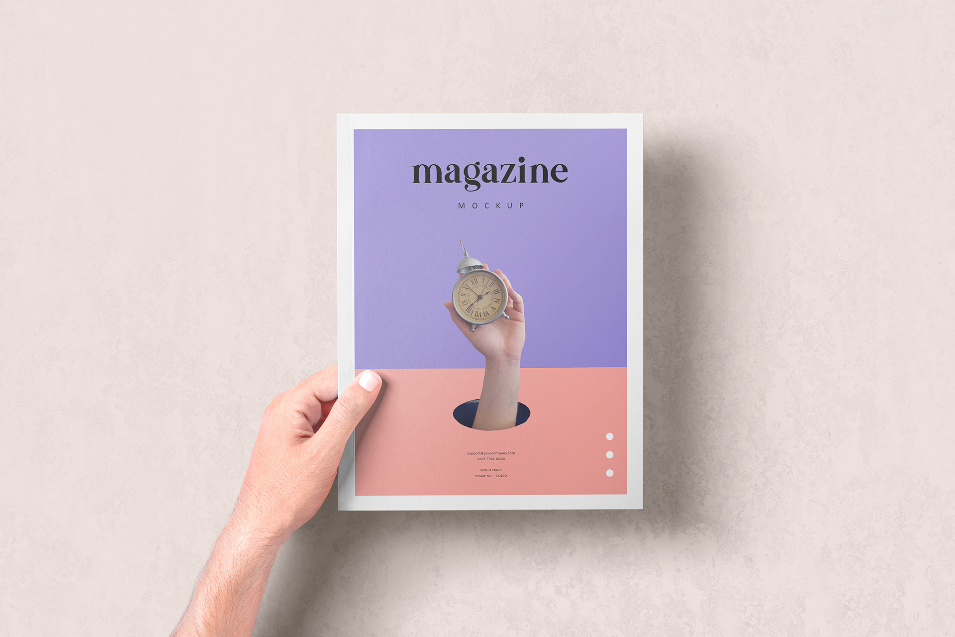 Hand Holding Magazine Cover Mockup PSD