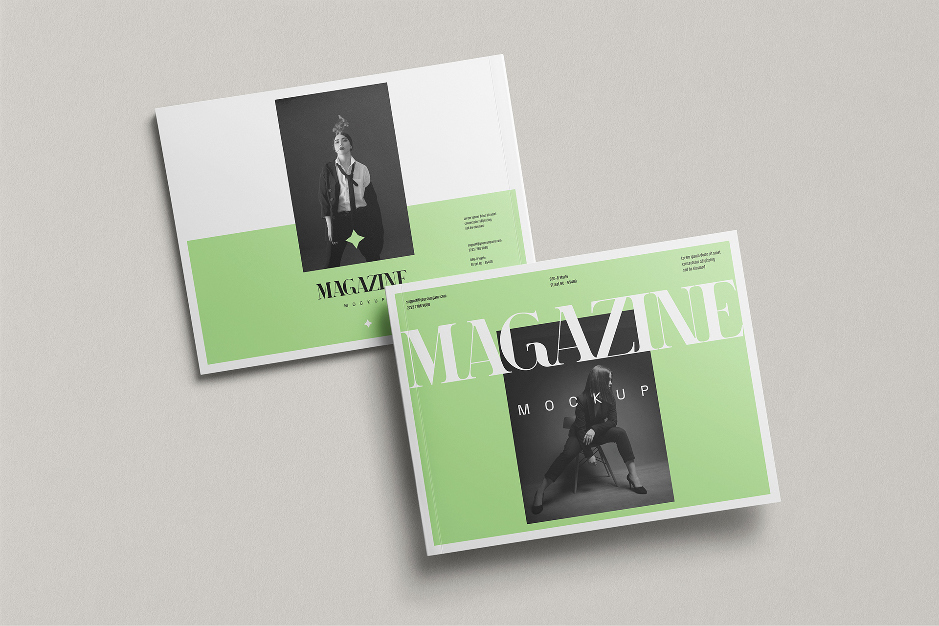 Landscape Magazine Cover Mockup PSD