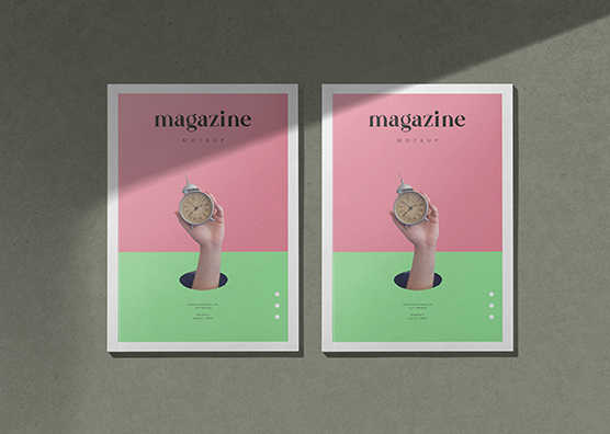 Double Cover Magazine Mockup Template