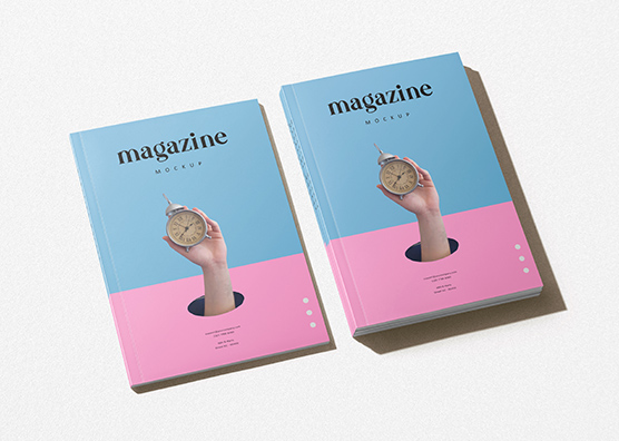 Minimal A4 Magazine Mockup with Hand Concept