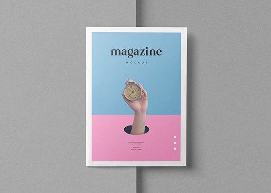 Front View A4 Magazine Mockup – Minimal Design