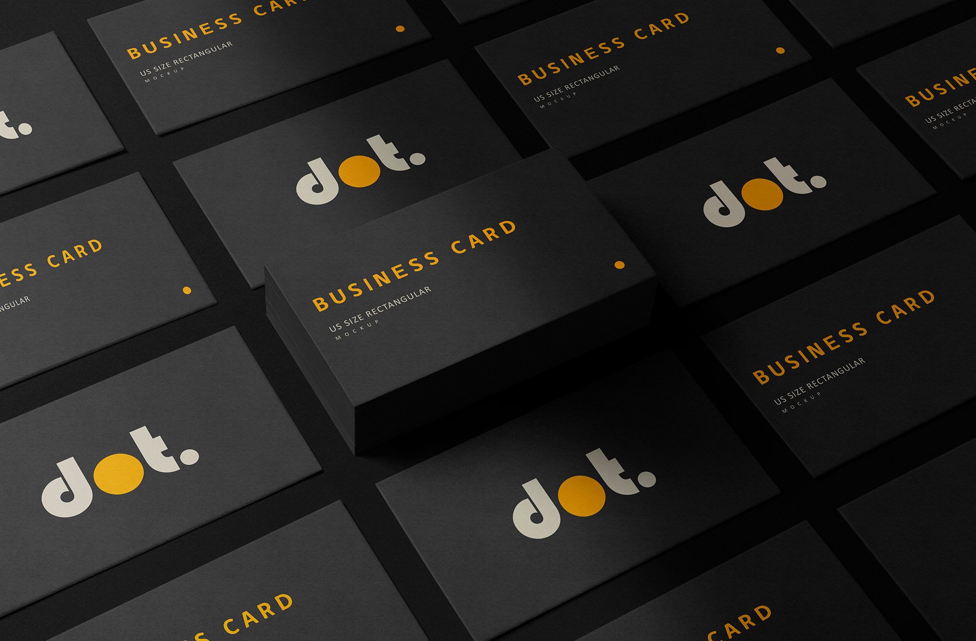 Luxury Black Business Card Mockup – US Size