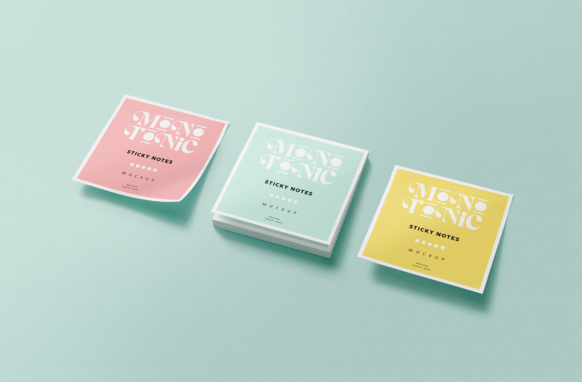 Square Sticky Notes Mockup – Realistic Notepad Design