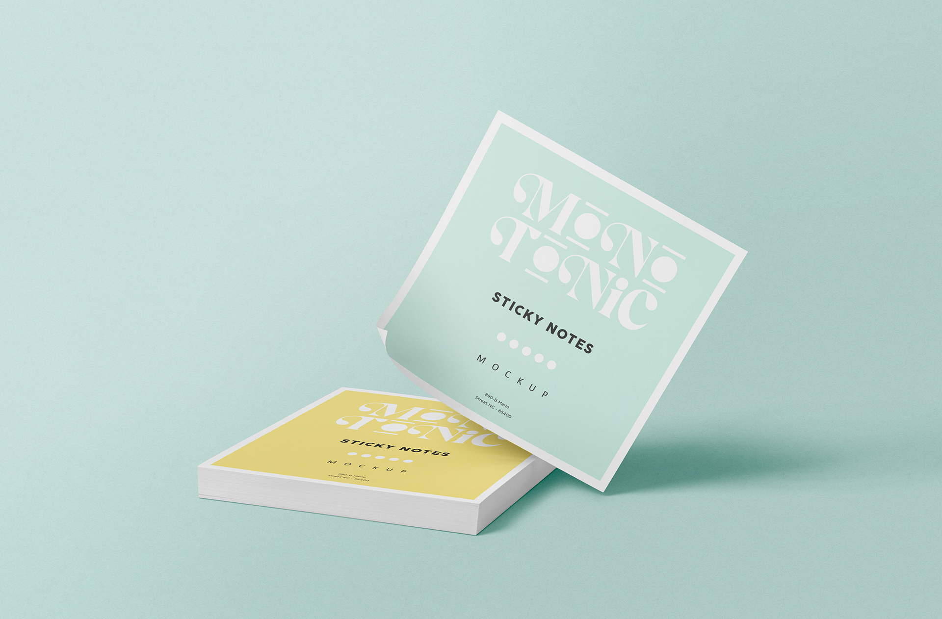 Floating Sticky Notes Mockup – Modern Paper Pad
