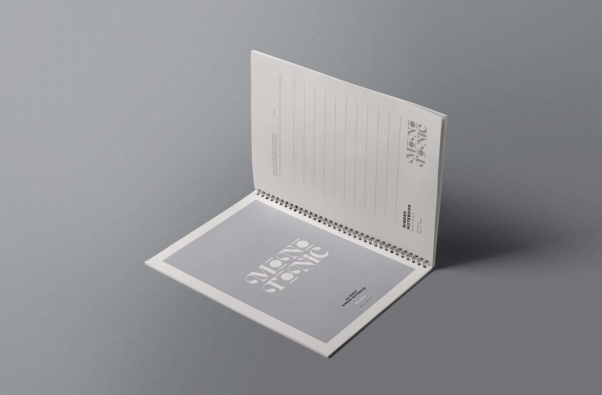 Standing A4 Spiral Notebook Mockup – Print-Ready Design