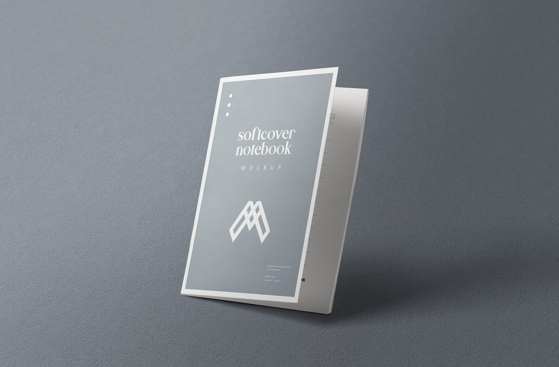 Standing Softcover Notebook Mockup – Professional Design