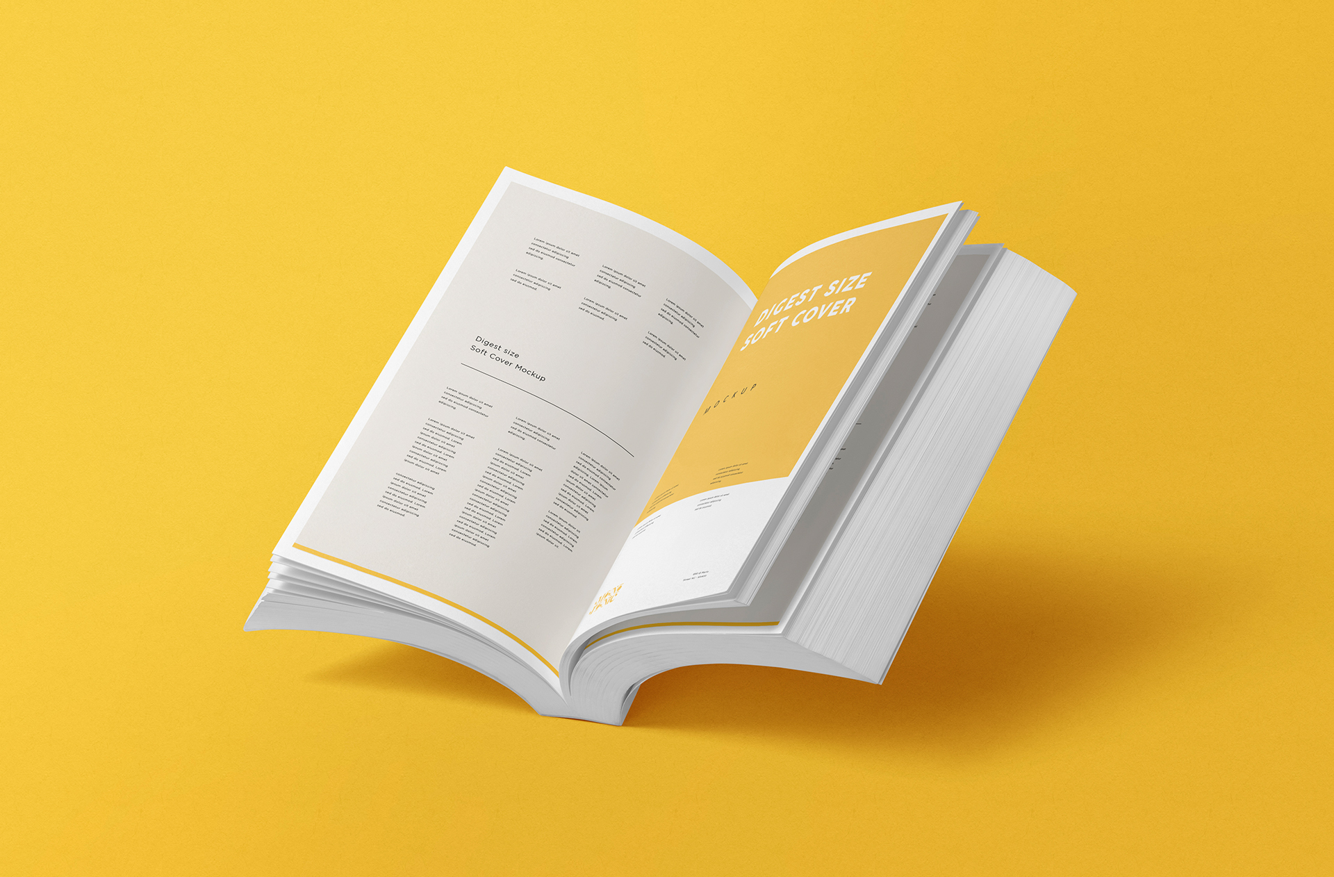 Flat Lay Digest Size Softcover Book Mockup – Print-Ready