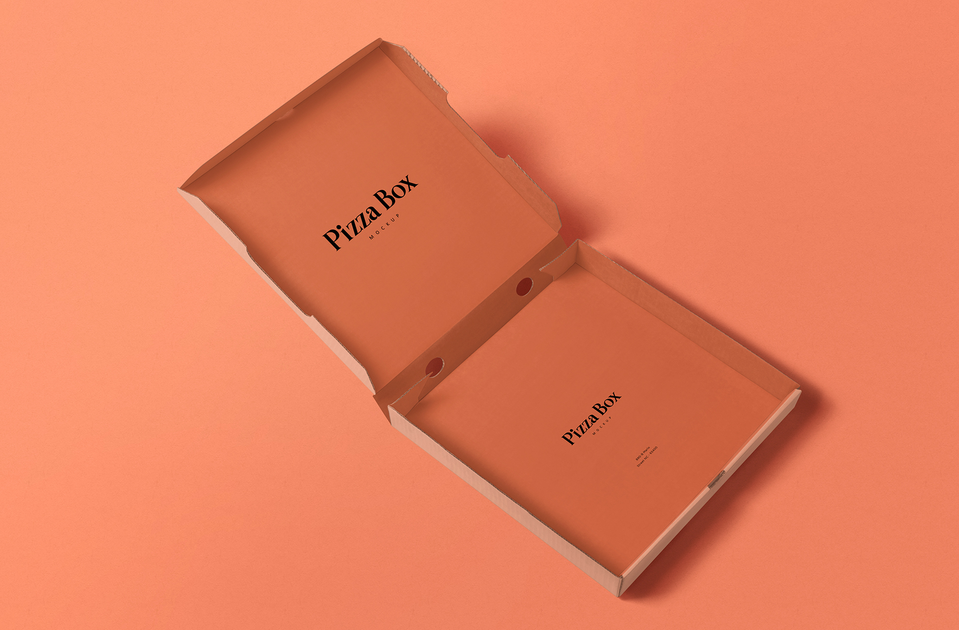 Floating Pizza Box Mockup – Creative Food Packaging