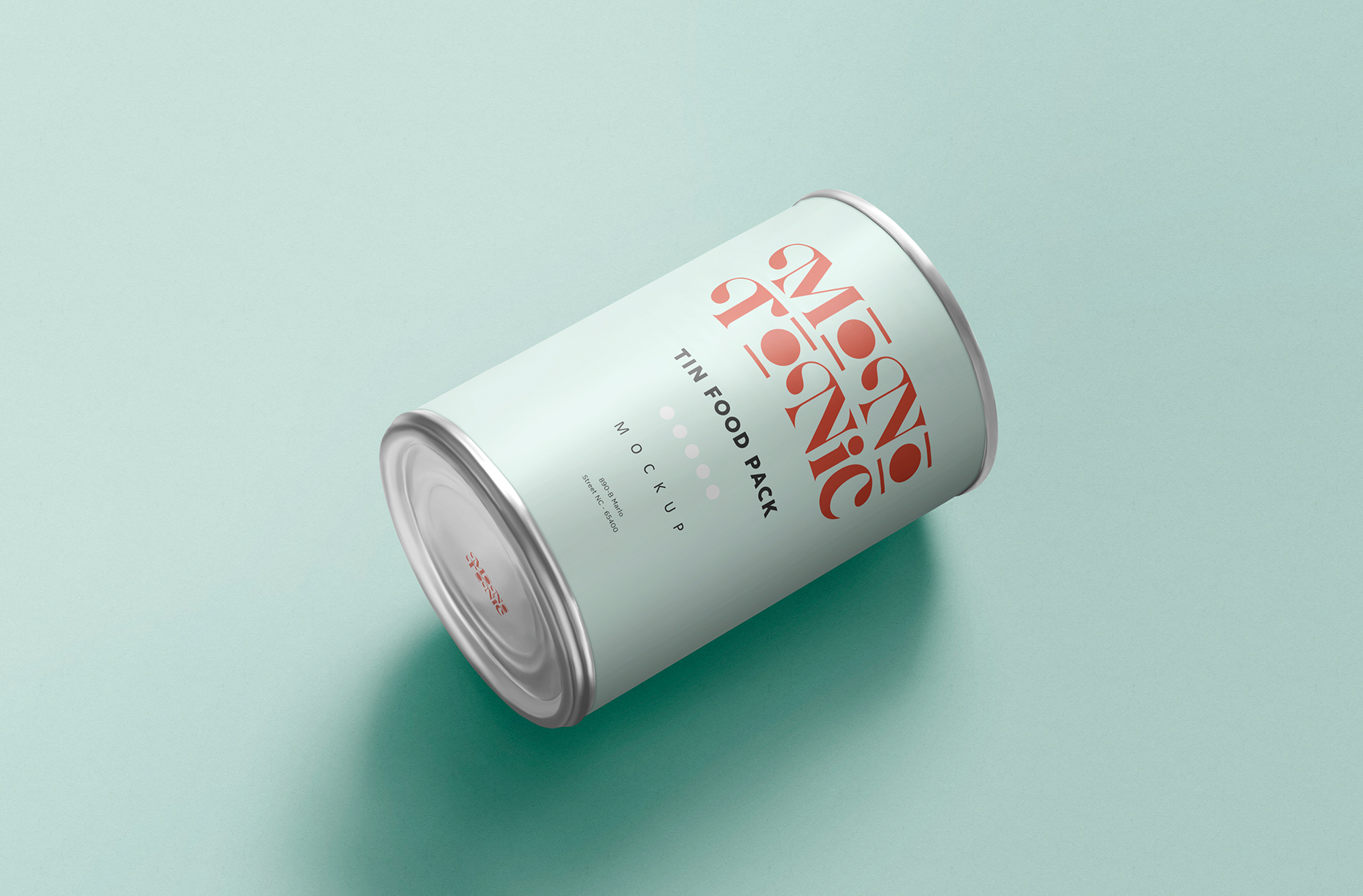 Tin Can Mockup with Customizable Label