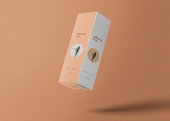 Minimalist Tall Tuck Box Mockup for Retail Packaging