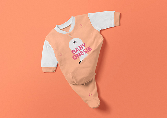 Angled Baby Onesie Mockup