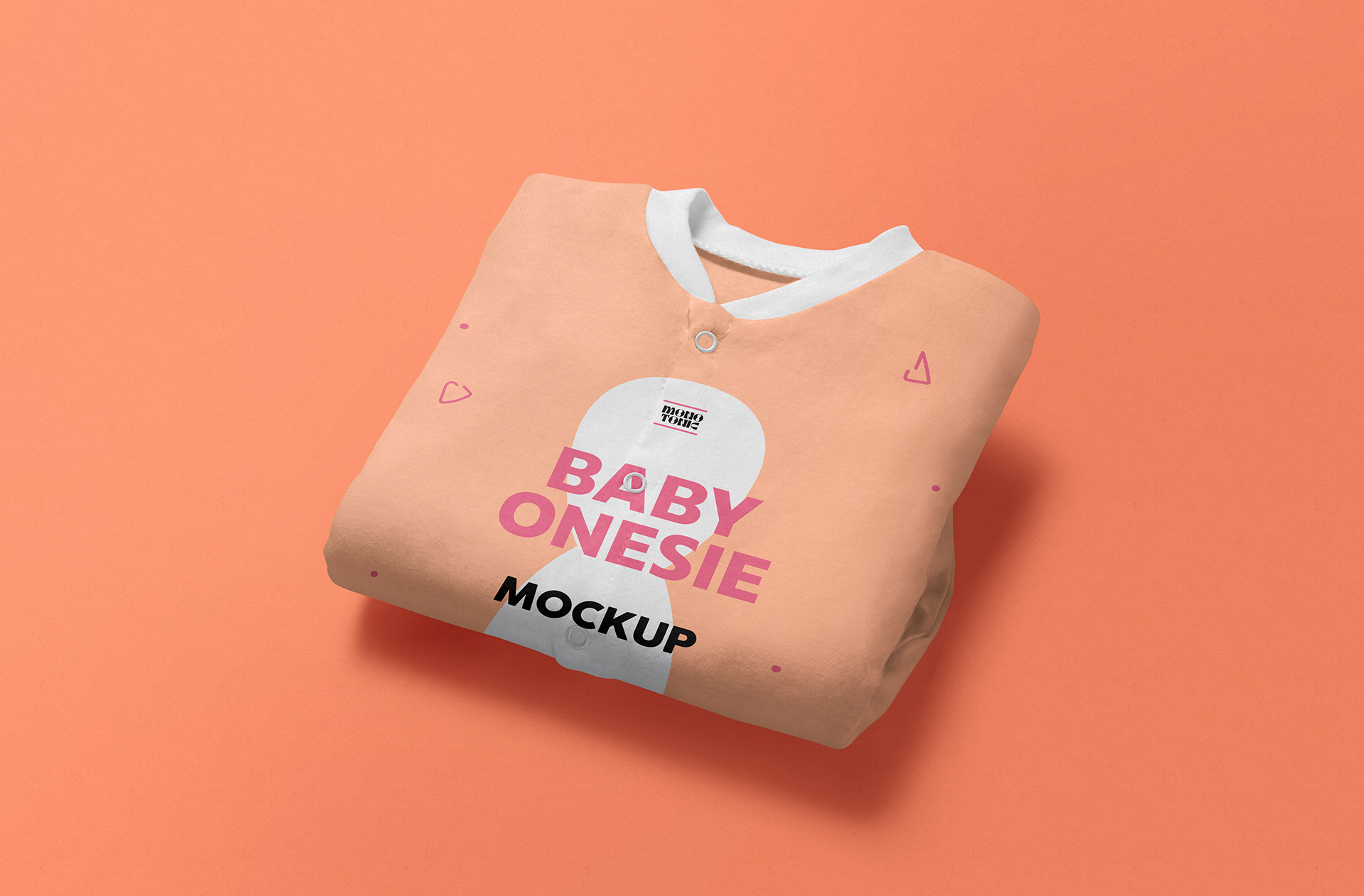 Folded Baby Onesie Mockup
