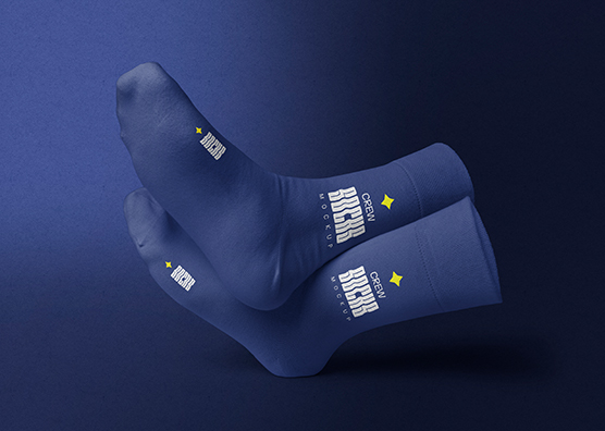 Dynamic Crew Socks Mockup – Front View