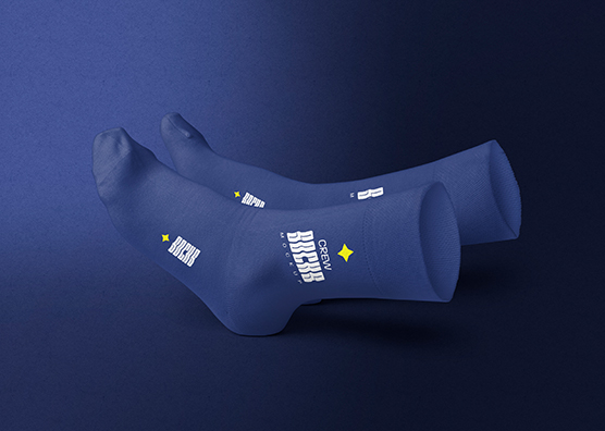 Stylized Crew Socks Mockup