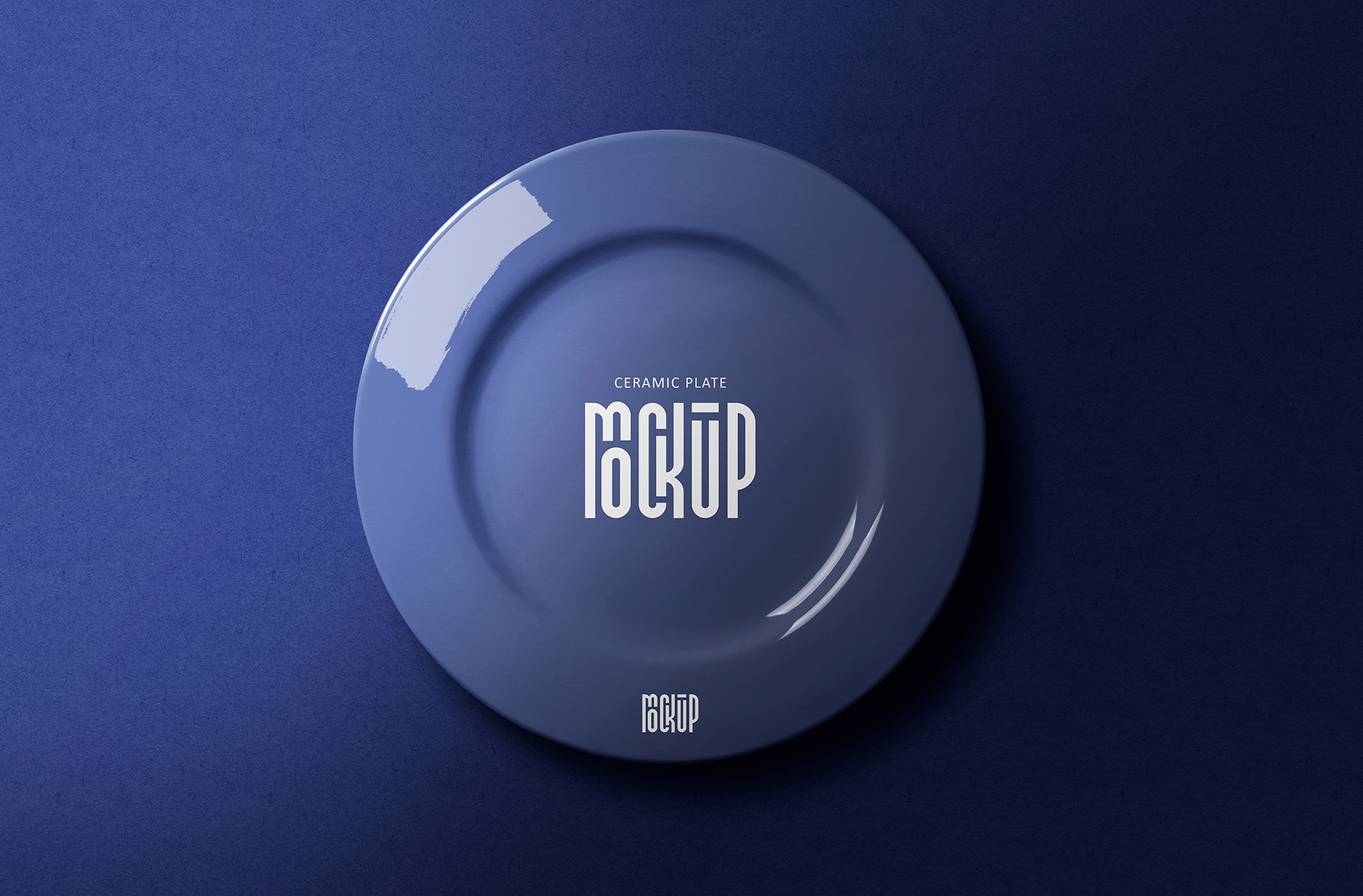 Top View Ceramic Plate Mockup with Realistic Details