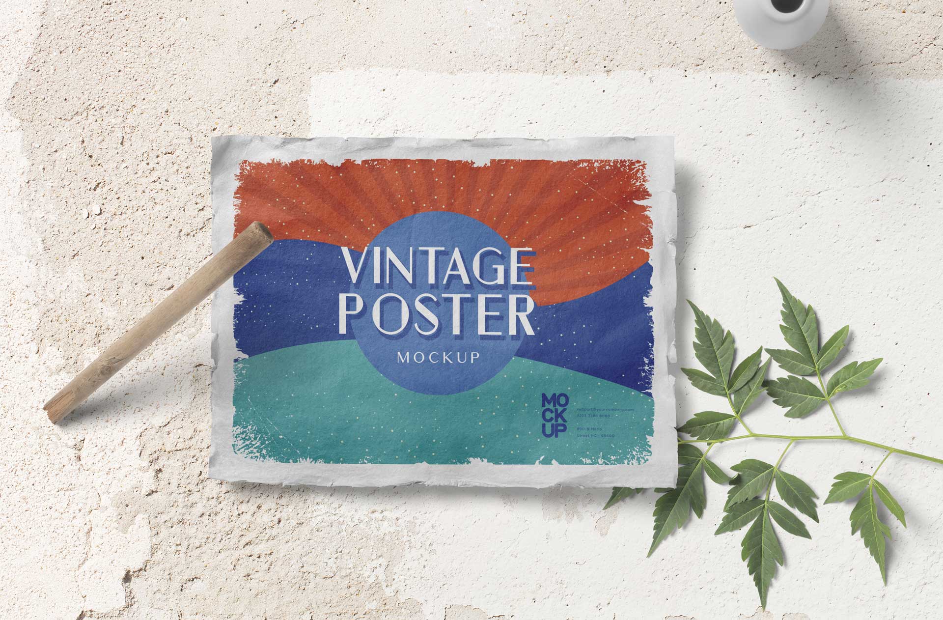 Vintage Poster Mockup – Horizontal Layout