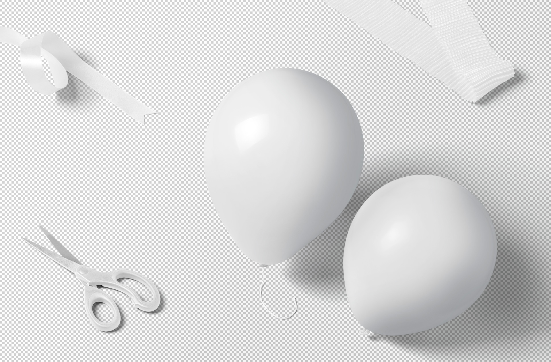realistic floating balloon PSD