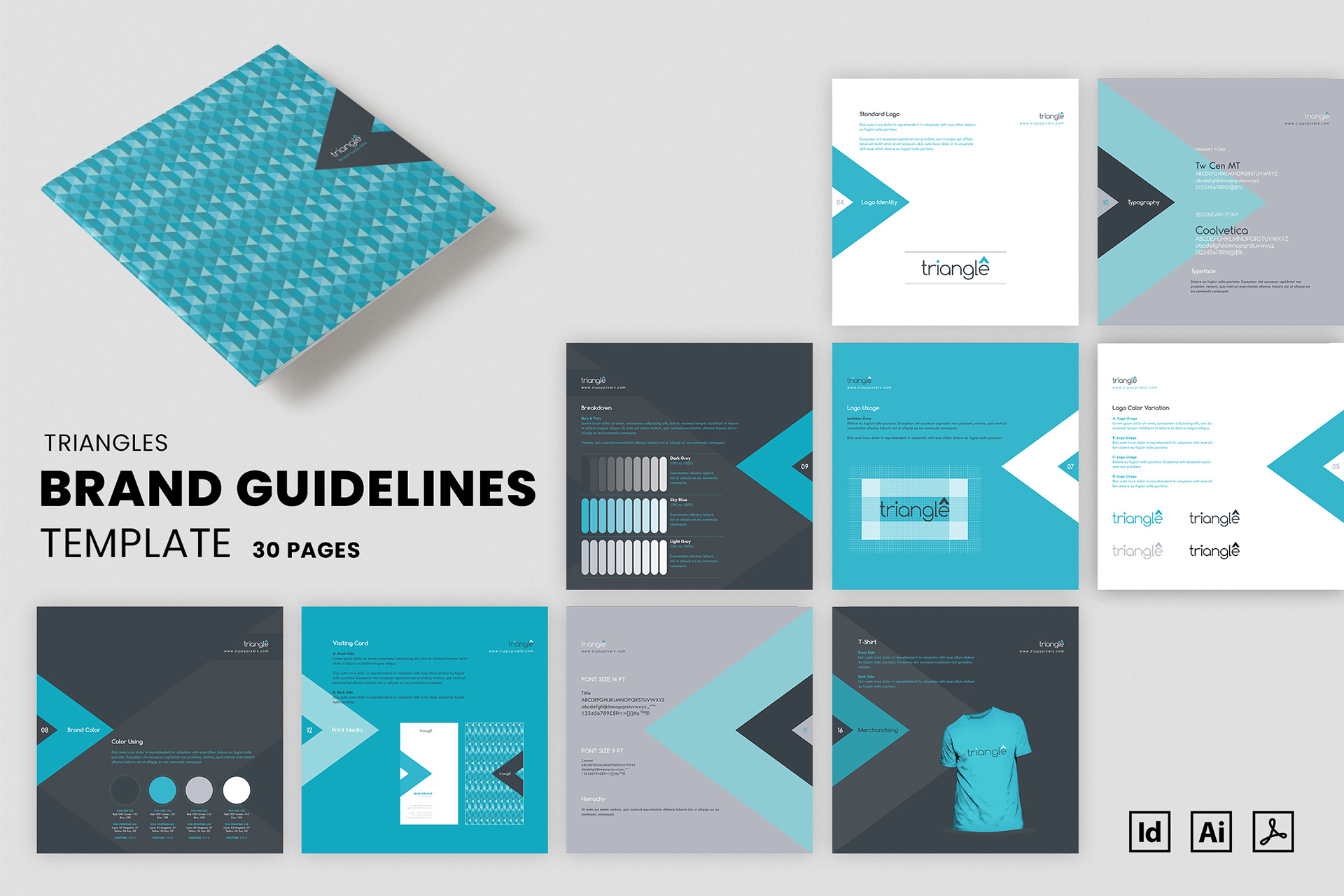 Triangles – Clean Brand Book Template