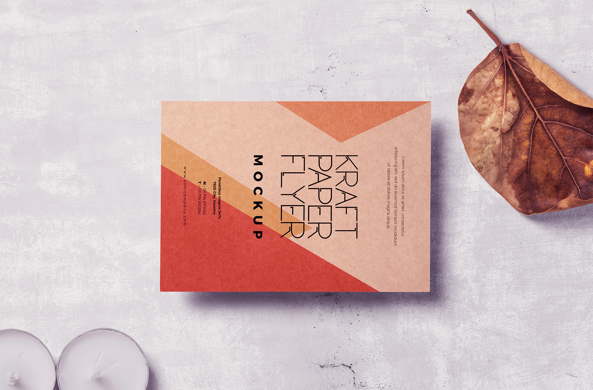 Elegant Kraft Paper Flyer Mockup – Premium PSD