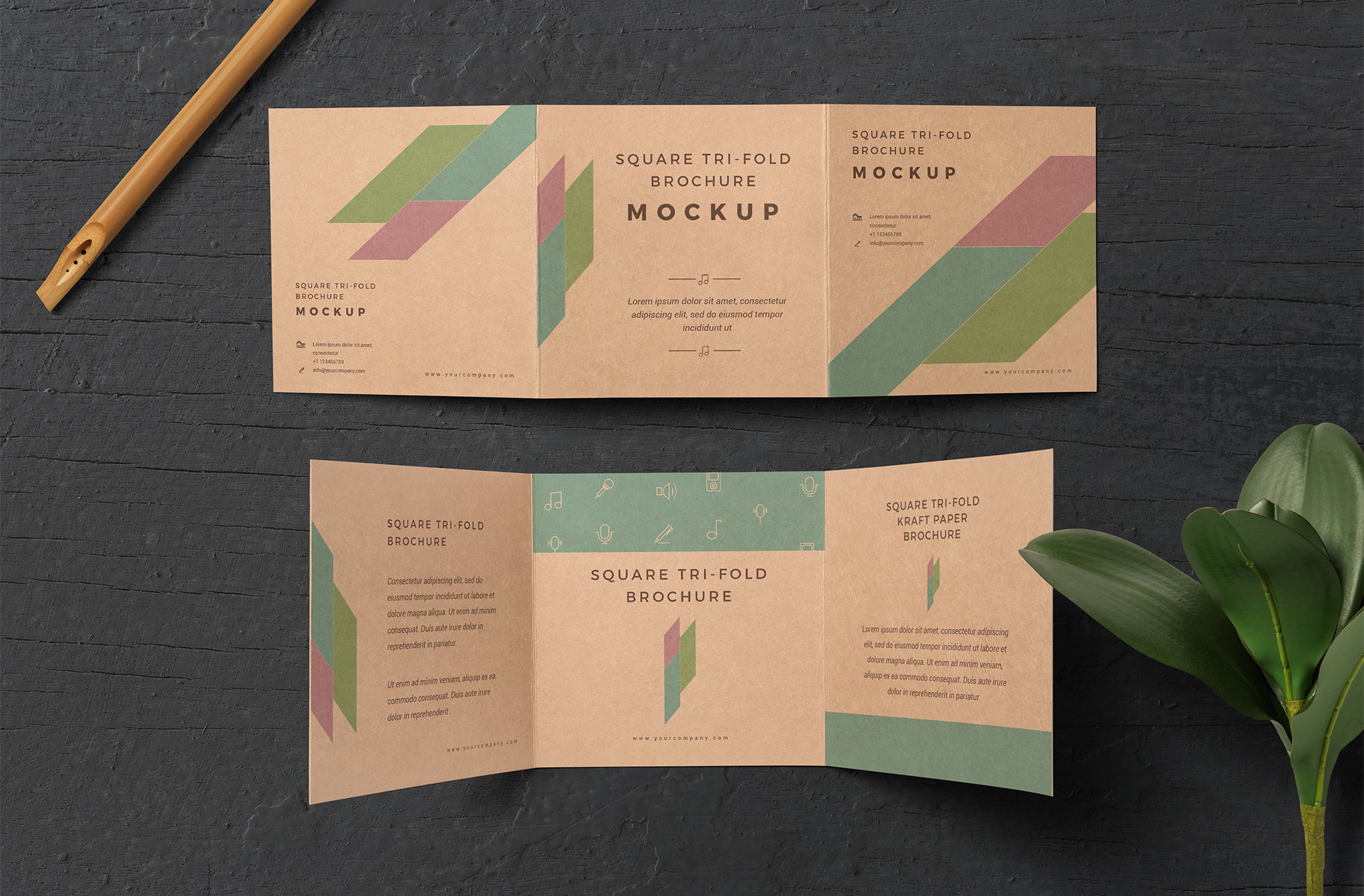 Square Tri-Fold Brochure Mockup – Elegant Design