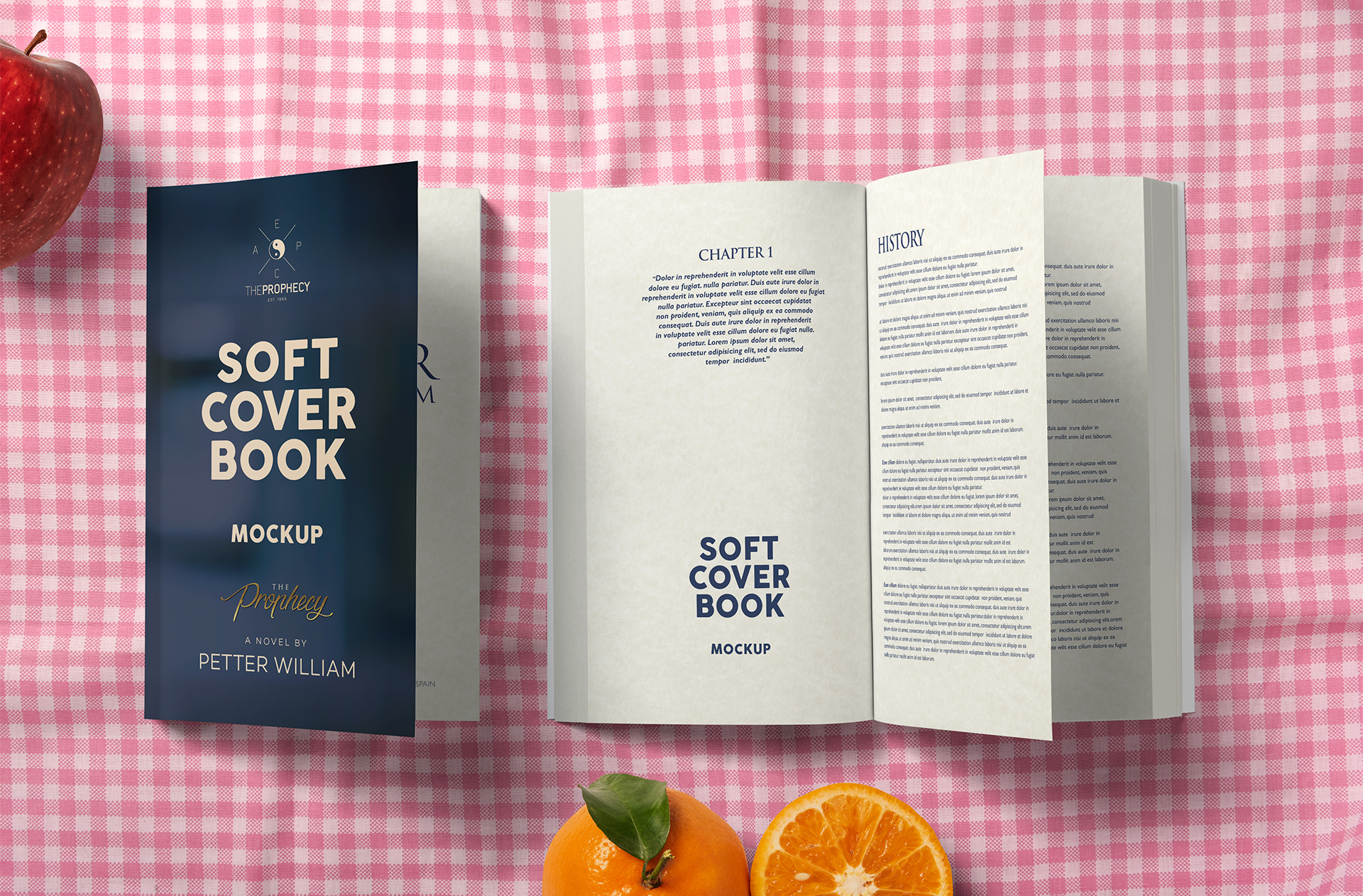 Soft Cover Book Mockup – Standing Display