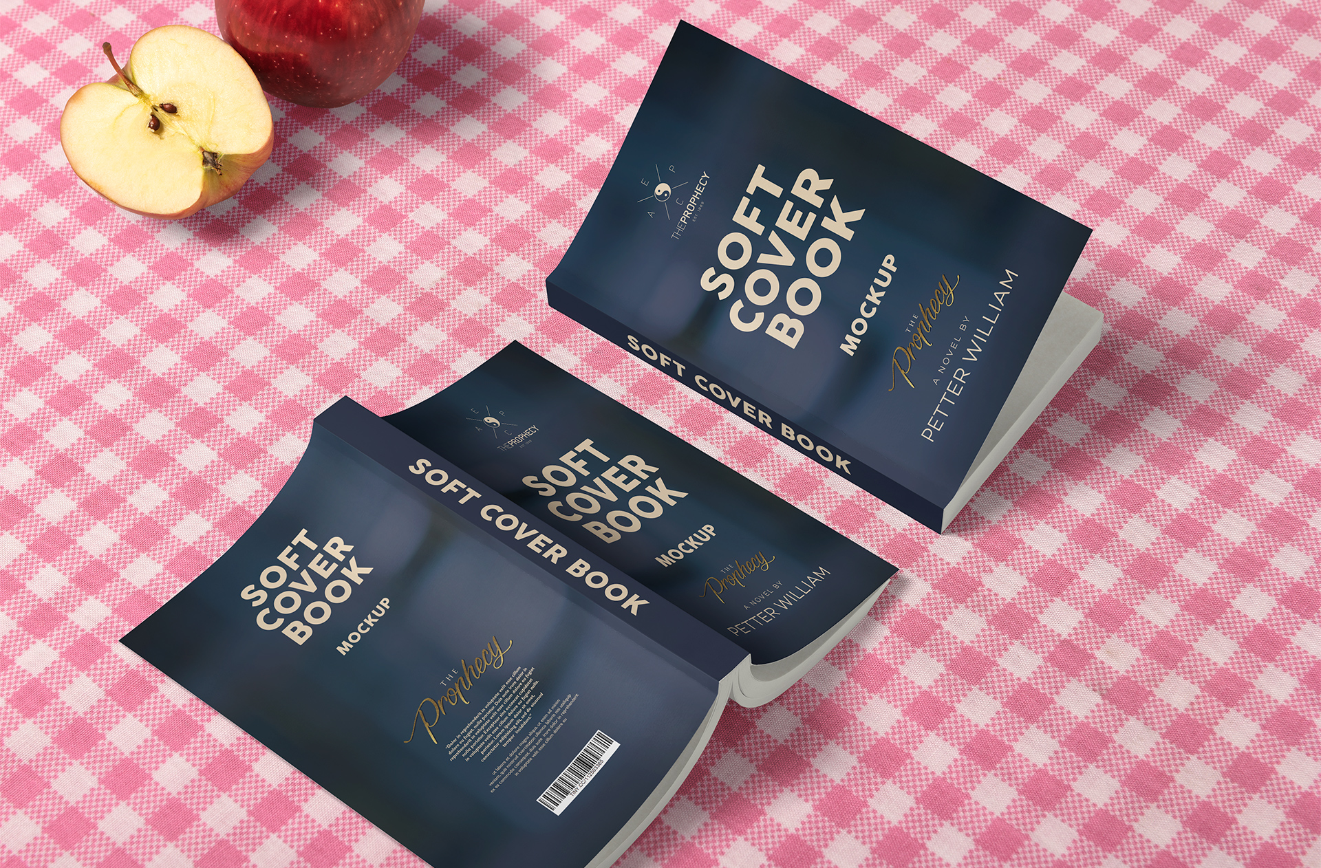 Soft Cover Book Mockup – Open Pages View
