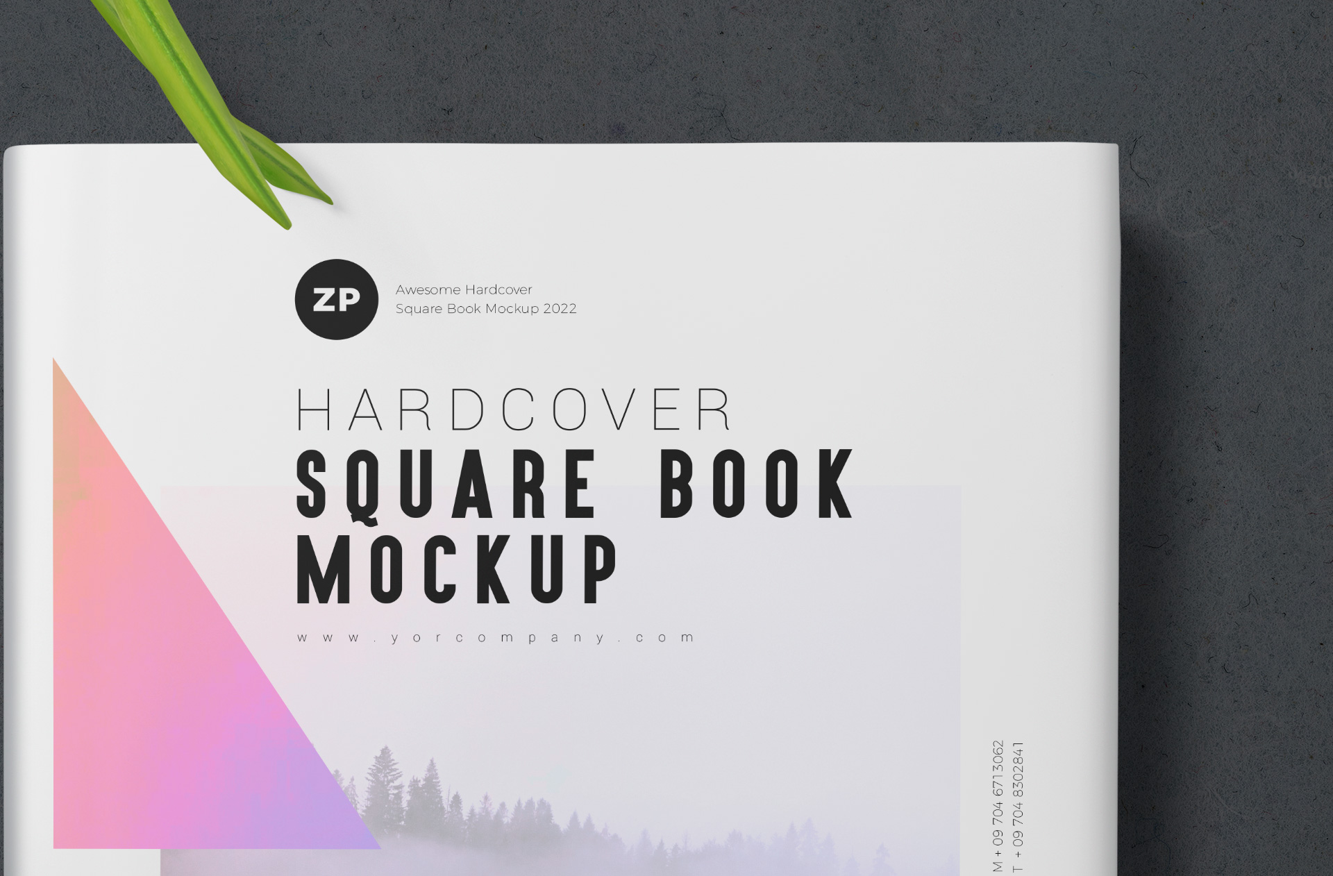 A5 square book mockup