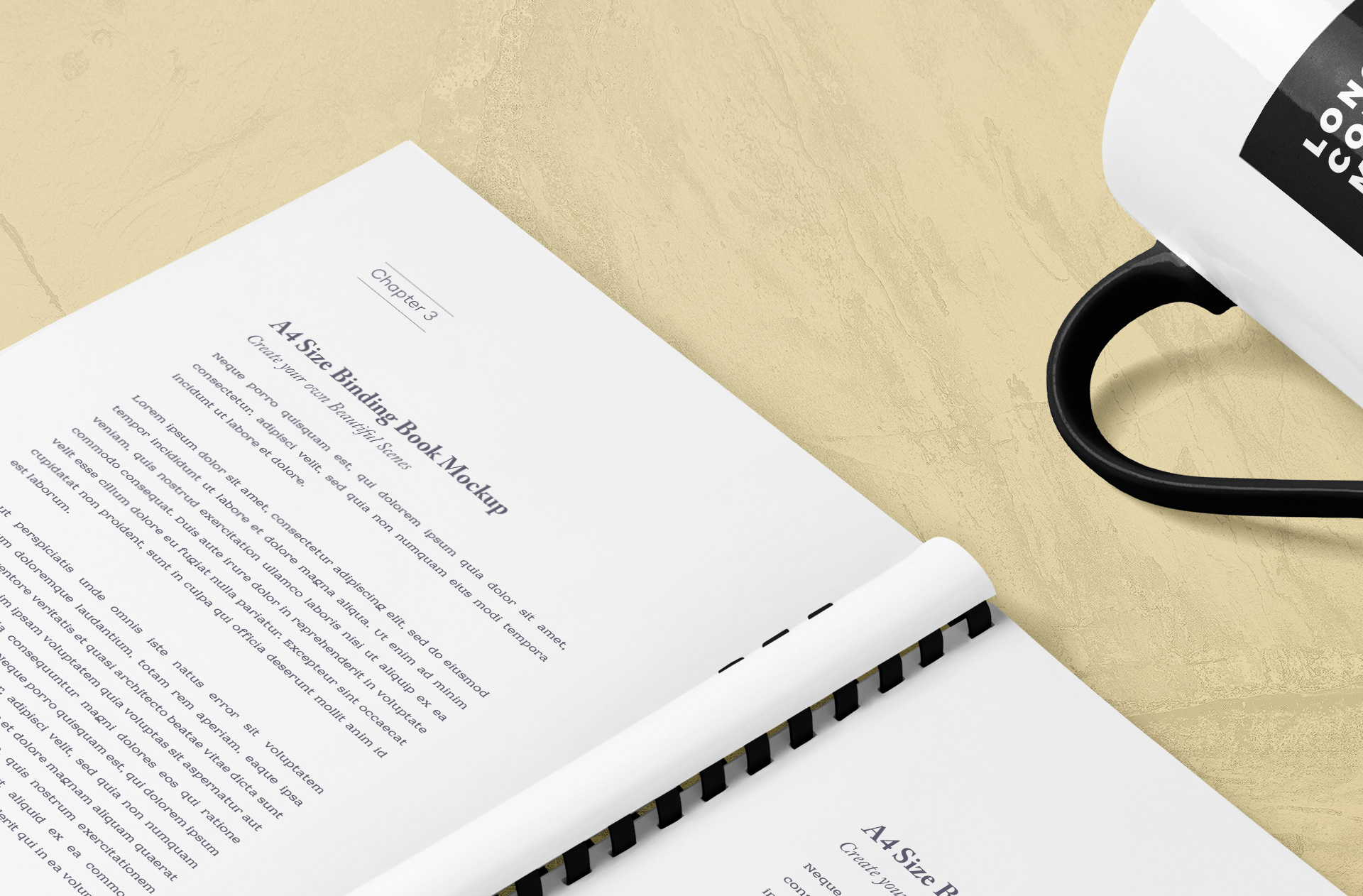 A4 spiral book mockup