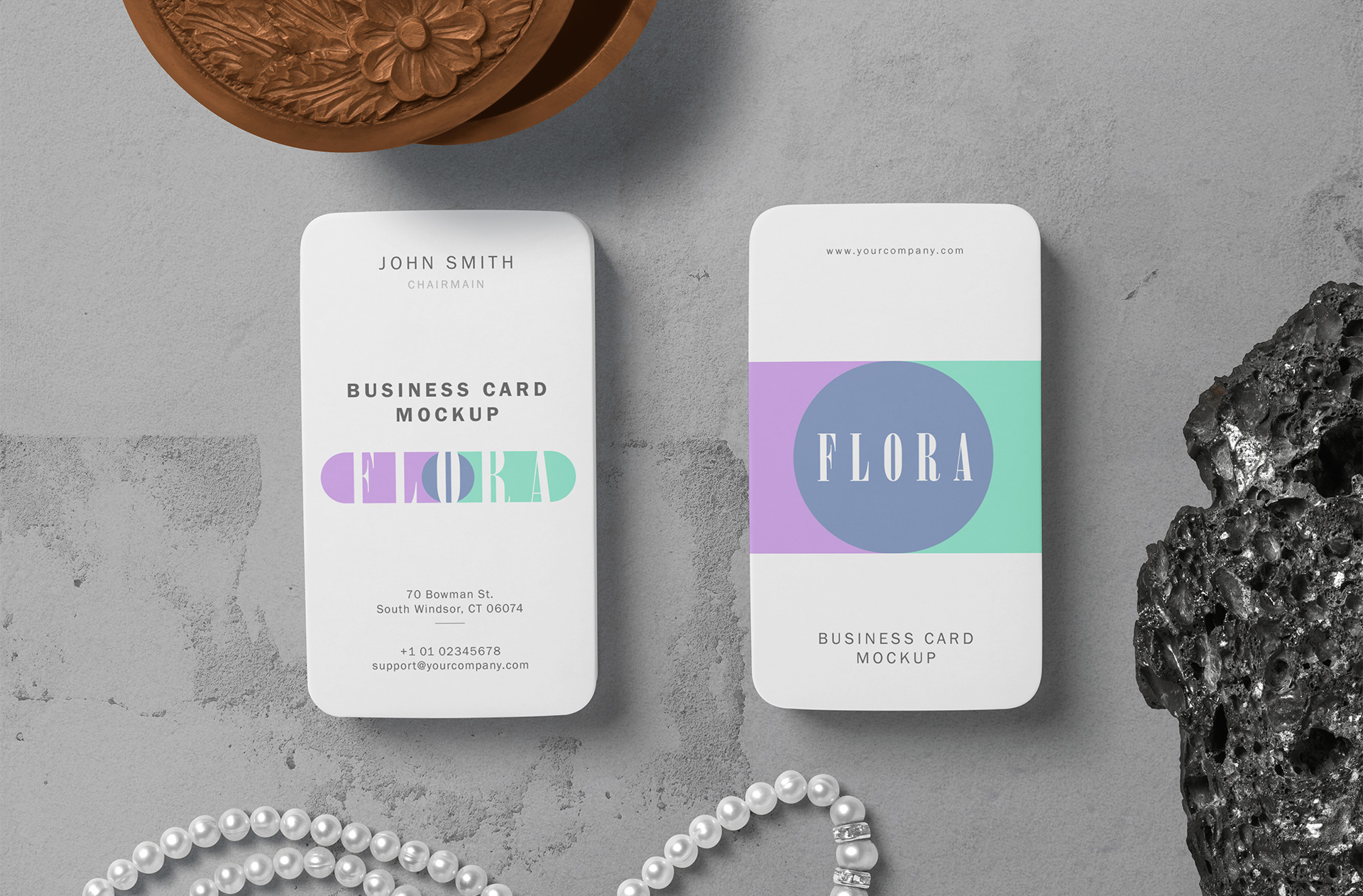 Double-Sided Business Card Mockup for Branding