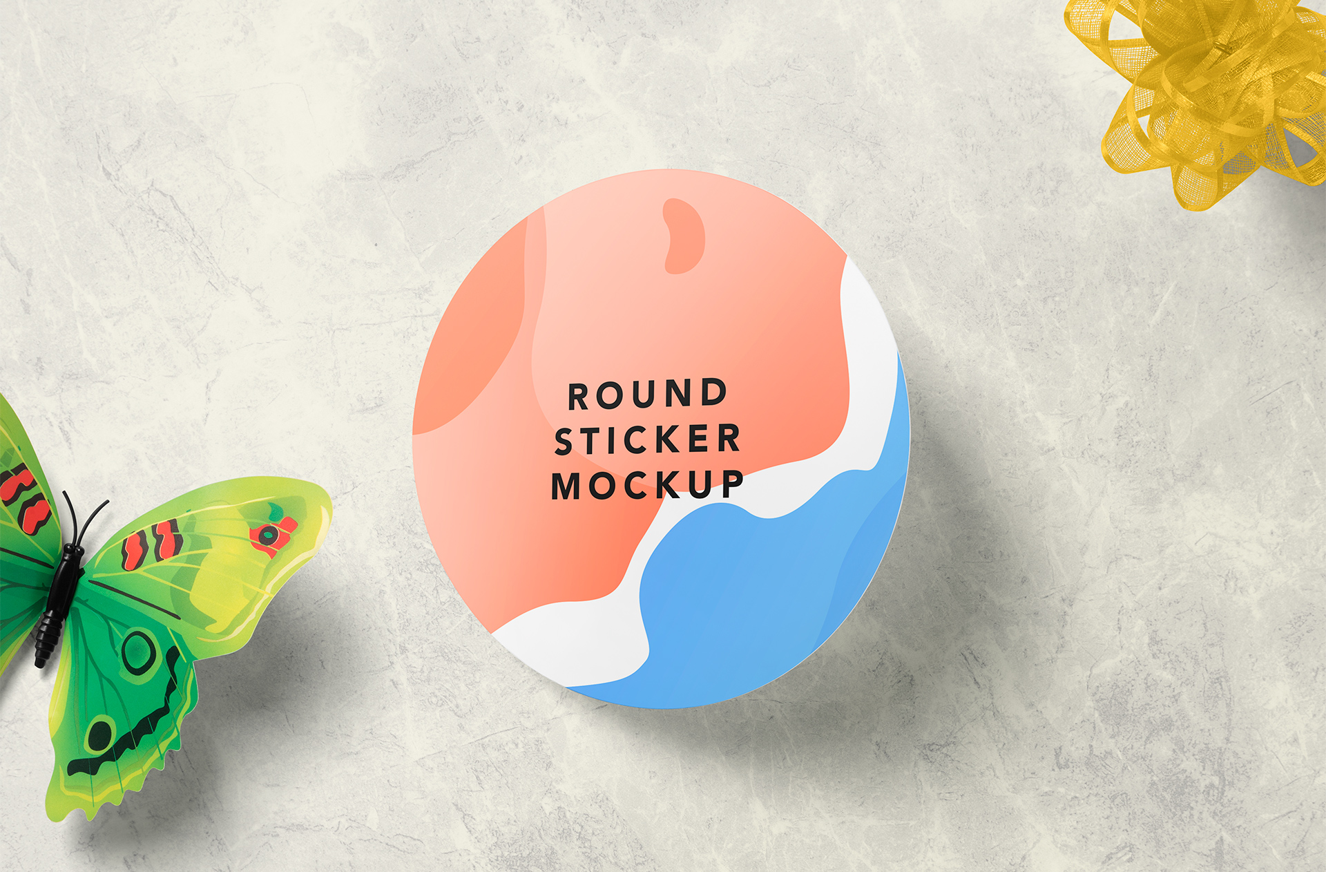 Single Round Sticker Mockup with Clean Design